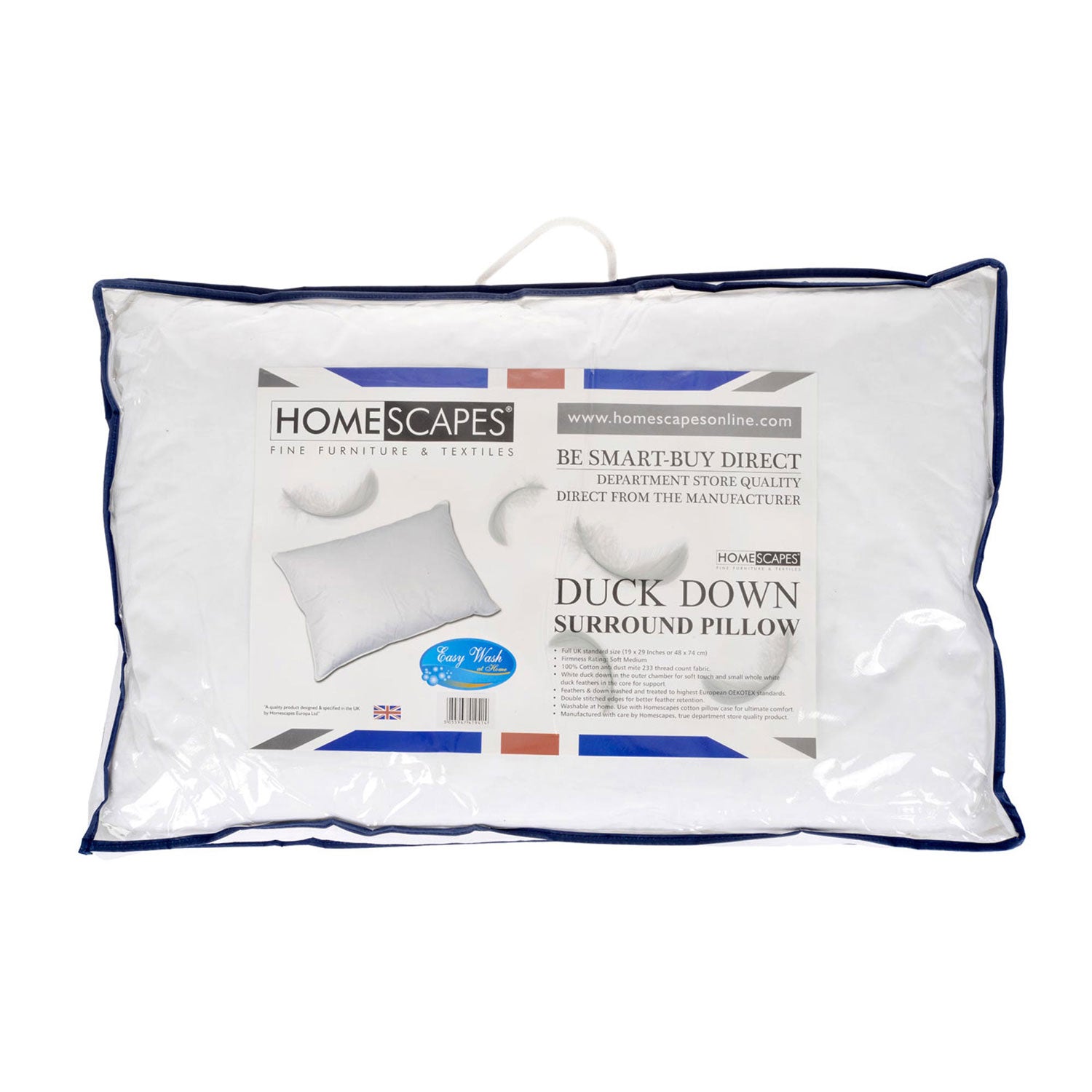 White Duck Down Surround Pillow