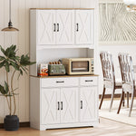 HOMCOM 175cm Tall Kitchen Pantry, Kitchen Cabinet W/ Drawers, Shelves, White