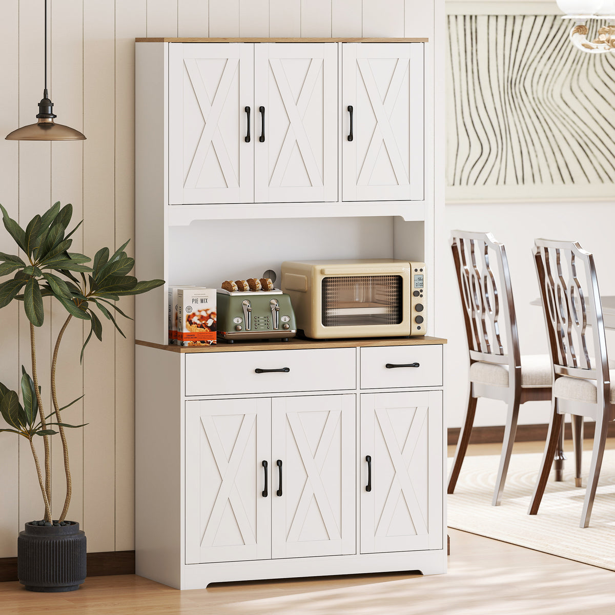 HOMCOM 175cm Tall Kitchen Pantry, Kitchen Cabinet W/ Drawers, Shelves, White