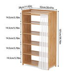 Bamboo Shoe Cabinet With Curtain 5/6-layer Entryway Shoe Rack Storage Organizer | Large