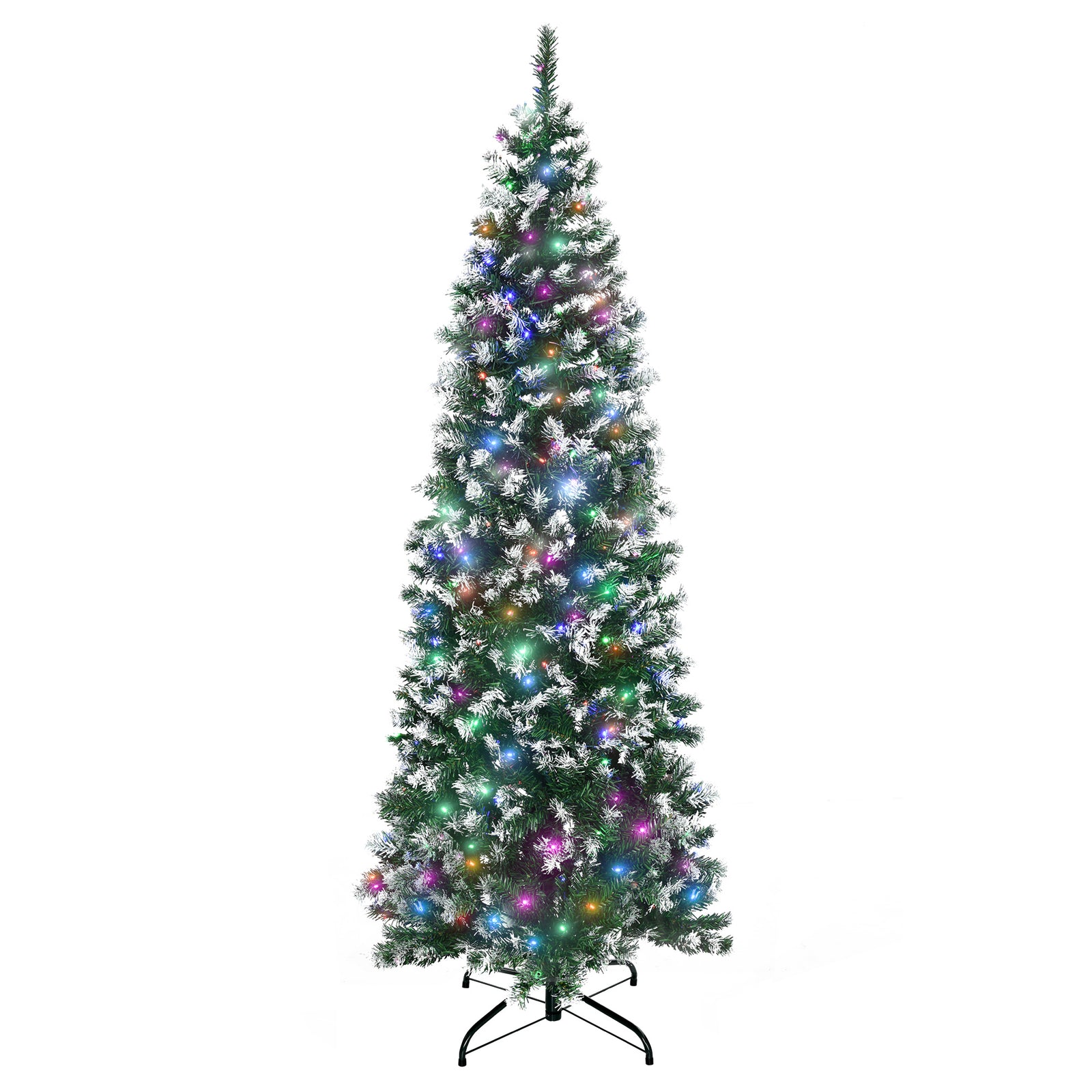 5/6/7ft Prelit Artificial Xmas Tree With Colourful Led | 6ft | Green