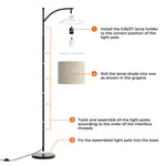 Emitto Floor Lamp Corner Reading Light 3 Colour Dimming Adjustable Linen Shade