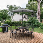 5 Pieces Garden Dining Set, Cast Aluminium, Brown
