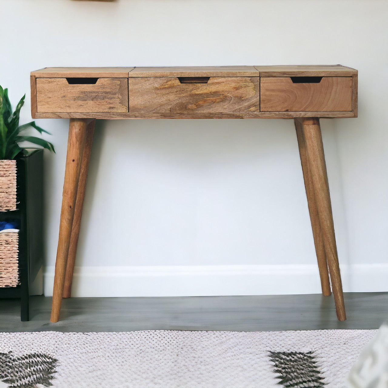 Solid Mango Wood Oak-ish Dressing Table