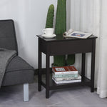 HOMCOM End Table, Narrow Side Table With Flip Top, Bottom Shelf
