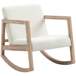 Rocking Chair Upholstered Armchair, Cream