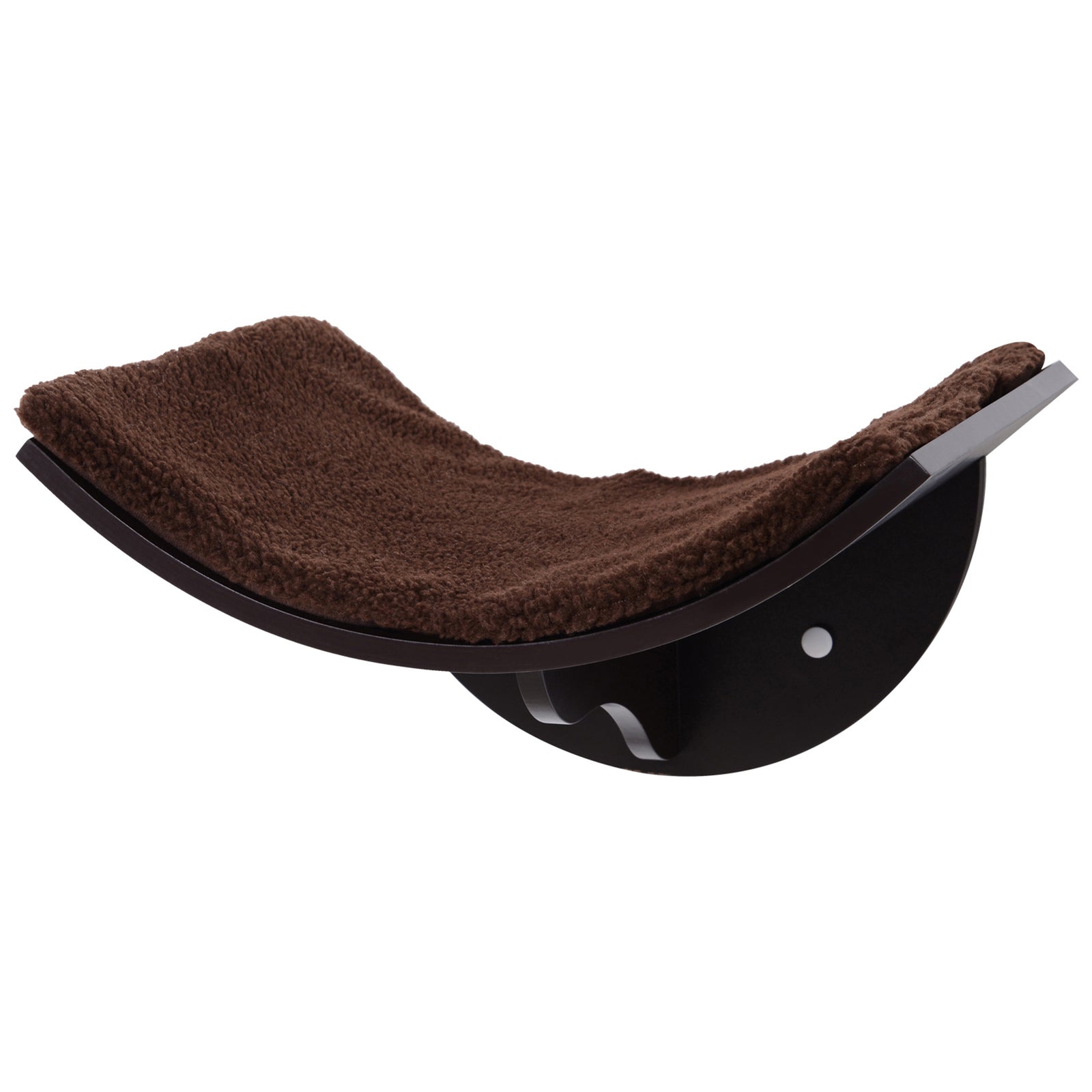 Wood Cat Shelf Perch Bed Curved Climber Wall-mounted Cat Furniture | Brown