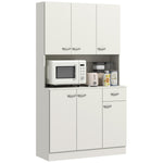 Kitchen Storage Cabinet, 6 Doors, Adjustable Shelves