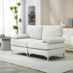 2 Seater Sofa Modern Loveseat With Metal Legs Spring Cushion