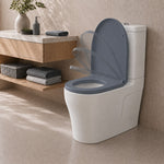 Toilet Seat Soft Close D Shape, Premium Thermoplastic, Quick Release, Top & Bottom Fixings | Grey