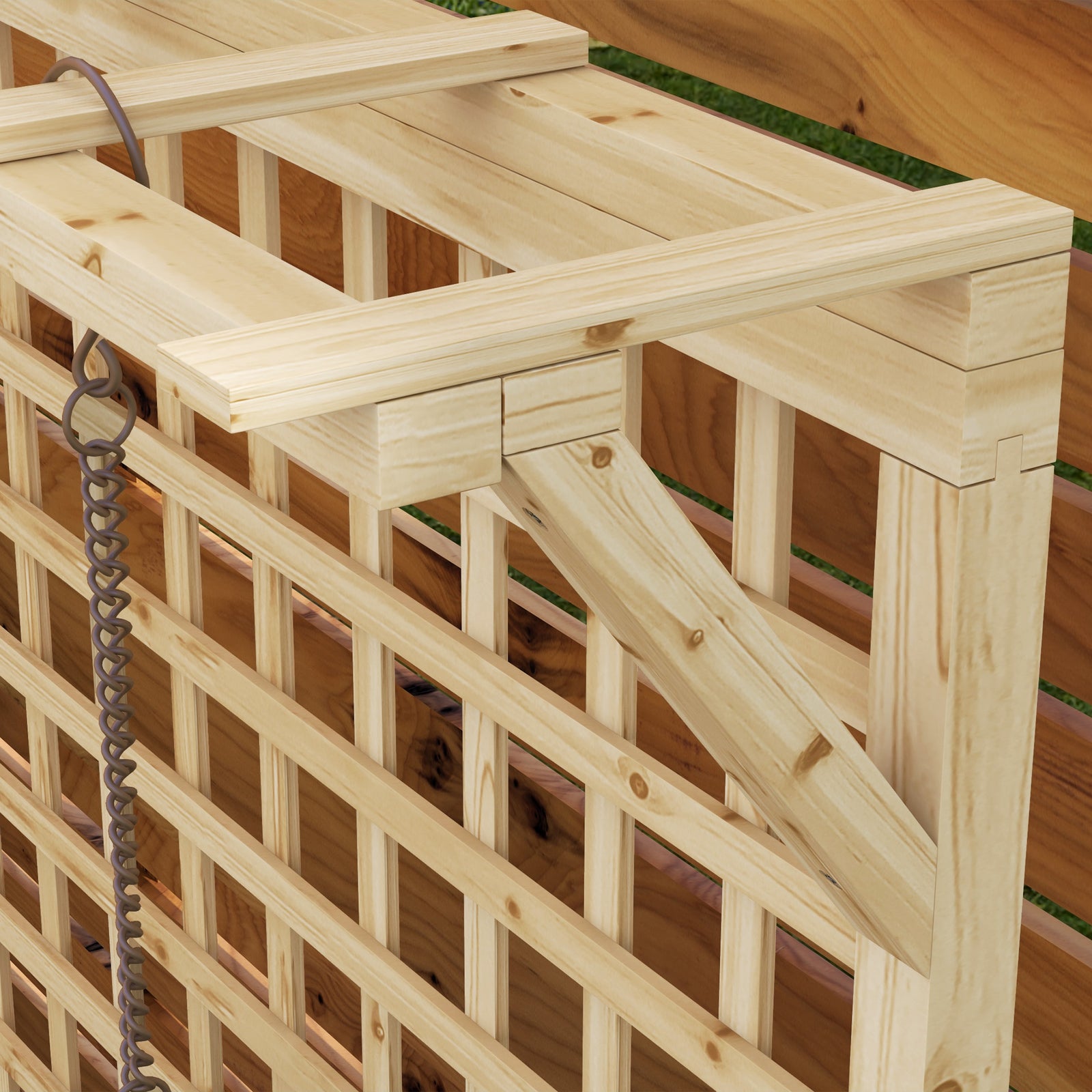 Wooden Trellis Planter With Drain Holes | Yellow