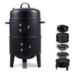 3-in-1 Portable Outdoor Charcoal Bbq Grill Smoker