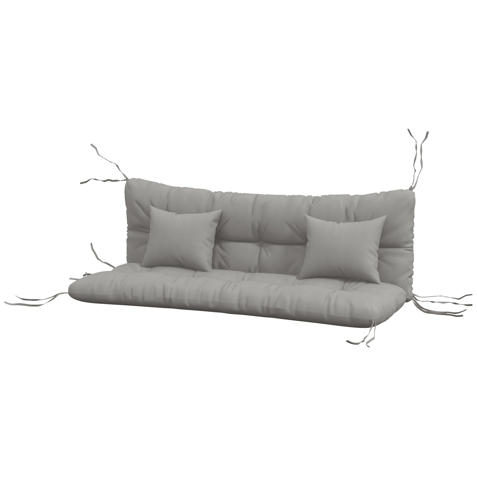 Seat Cushions Back Cushion W/2 Pillows, Water Repellent | Light Slate Gray