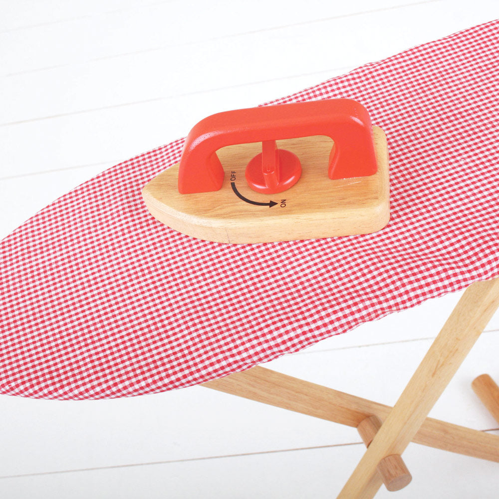 Wooden Pretend Play Ironing Board With Iron