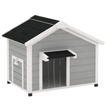 Wooden Dog House With Openable Roof, Removable Floor, Light Grey