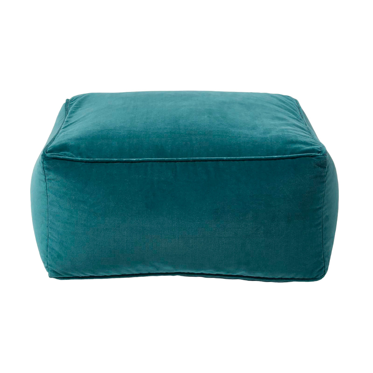 Velvet Pouffe Bean Cube | 60cm x 60cm | Green