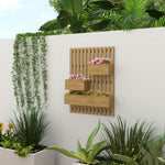 Wall-mounted Planter With Trellis And 3 Boxes | Chocolate