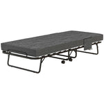 Folding Bed With Mattress, Dark Grey