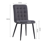 4pcs Tufted Modern Armless Dining Chairs With Metal Legs