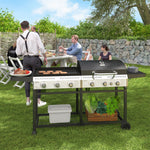 2-in-1 Gas & Plancha Grill, 6 Burners