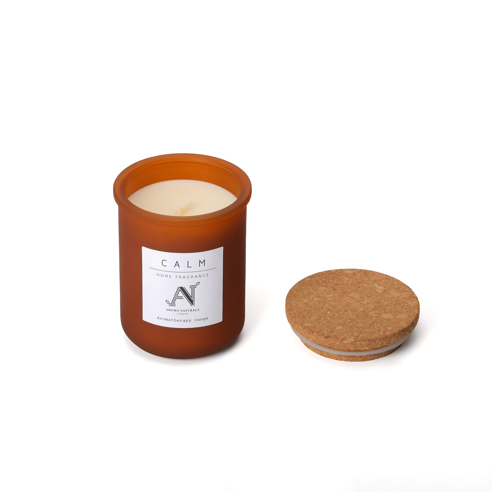 Calm Scented Candle – Amber Glass With Cork Lid