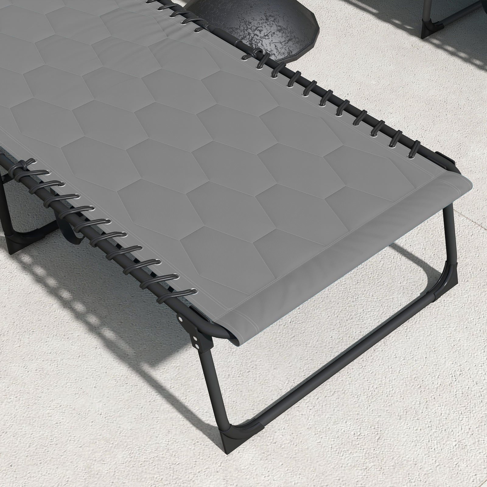 Foldable Sun Lounger Set W/ Padded Seat | Set-of-2