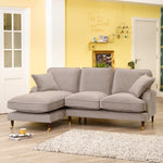 Mackenzie Left Hand Facing Velvet Corner Sofa | 4 | Gray