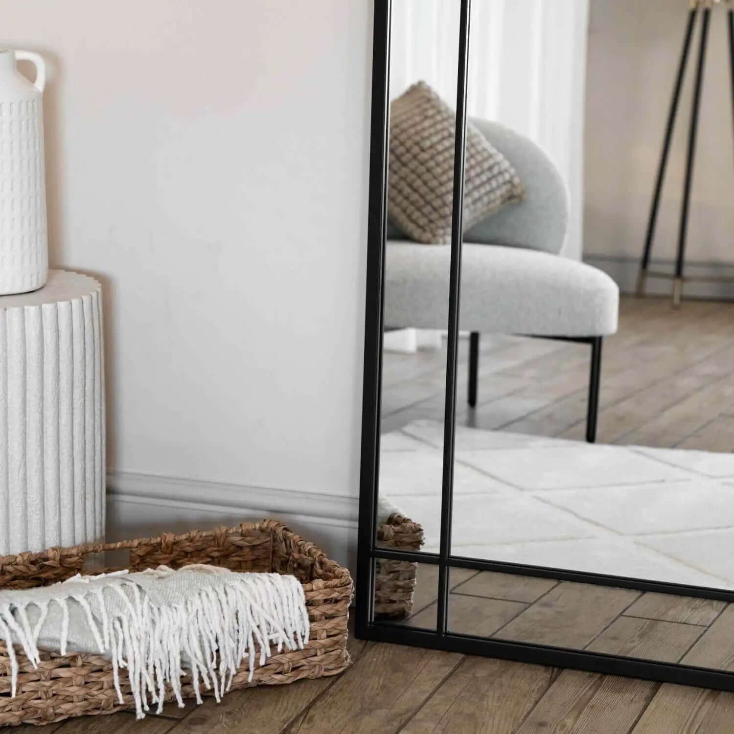 Aimi - Black Metal Rectangle Window Mirror | 180cm x 90cm