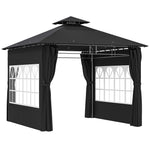 3 X 3 M Garden Gazebo, Outdoor Canopy Shelter | Black