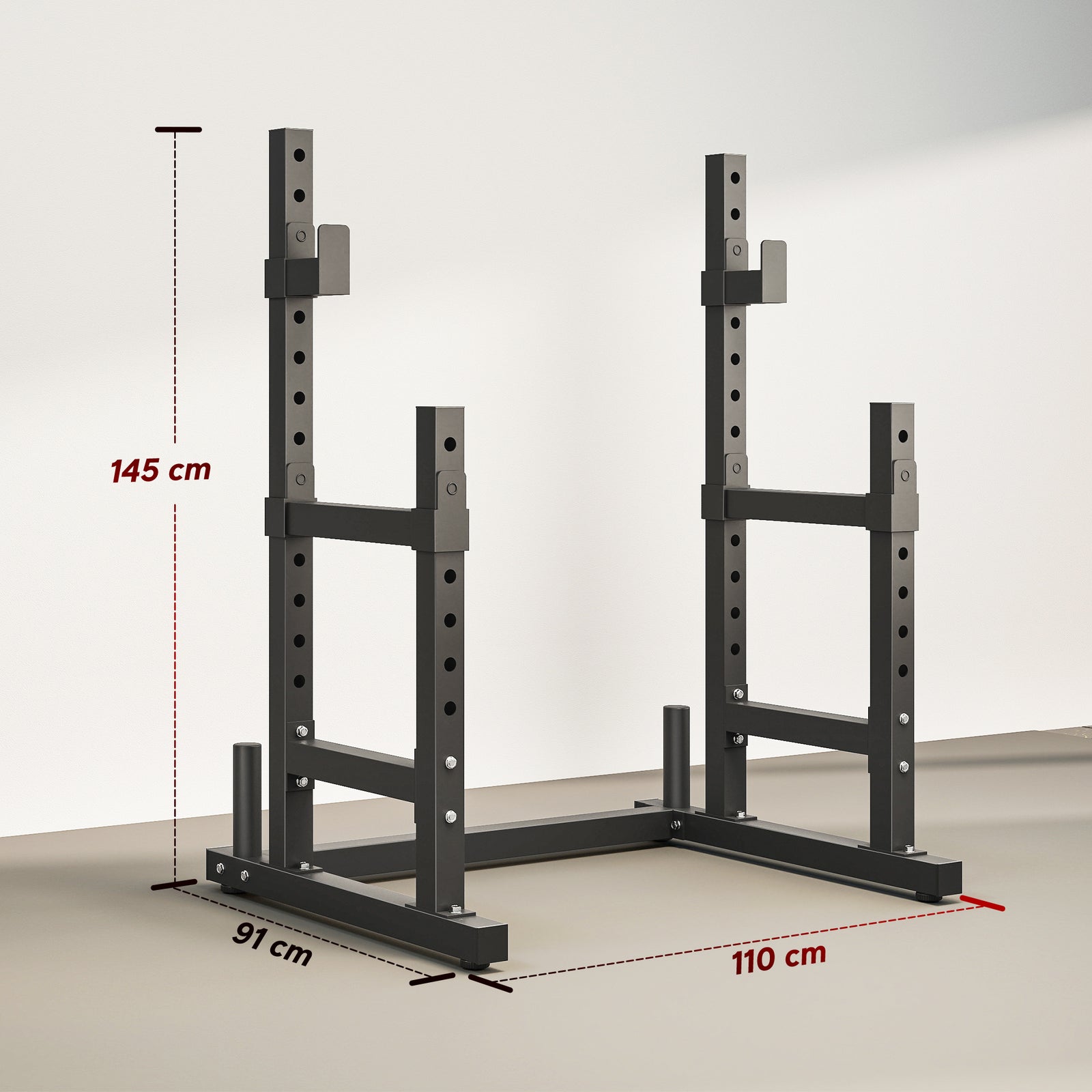 SPORTNOW Adjustable Squat Rack, Barbell Rack Stand, Max Load 300kg