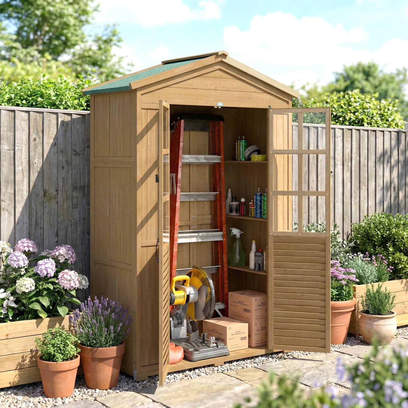 Outdoor Storage Cabinet Waterproof Light Brown