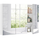 HOMCOM Bathroom Mirror Cabinet With 4 Adjustable Shelves, White