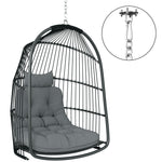 Rattan Egg Chair W/ Installation Kit, Outdoor Swing Chair