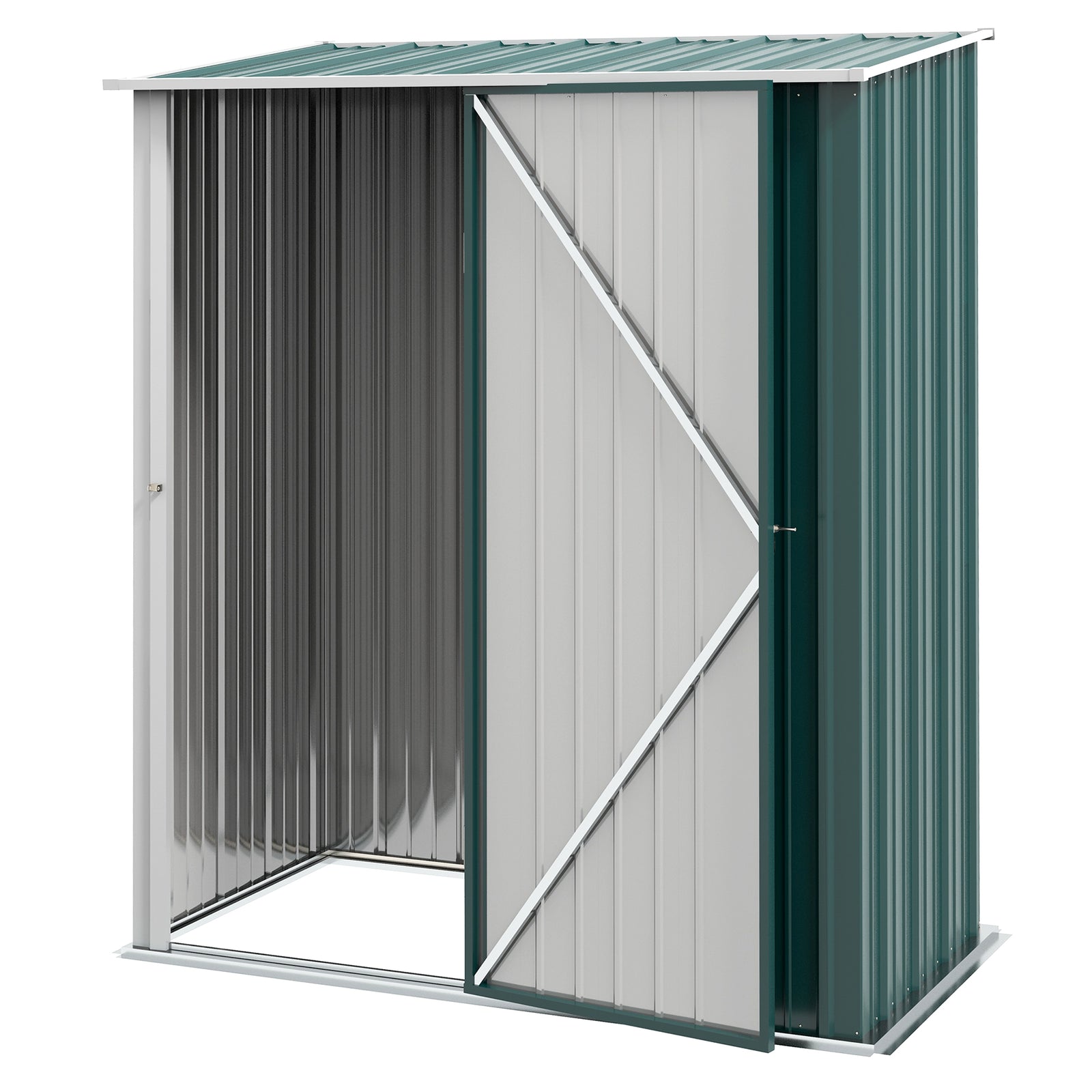 Outdoor Storage Shed Steel Garden Shed With Lockable Door | Green