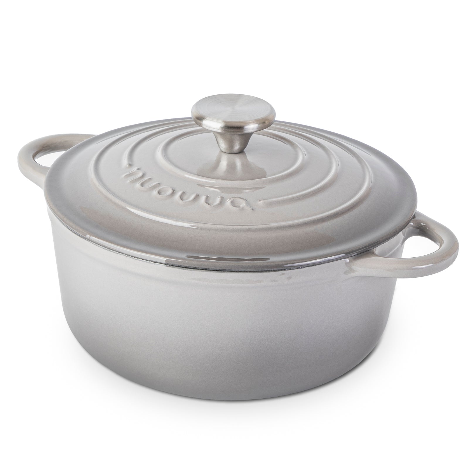 Cast Iron Dutch Oven Casserole Pot With Lid - 22cm (2.9l) | Grey