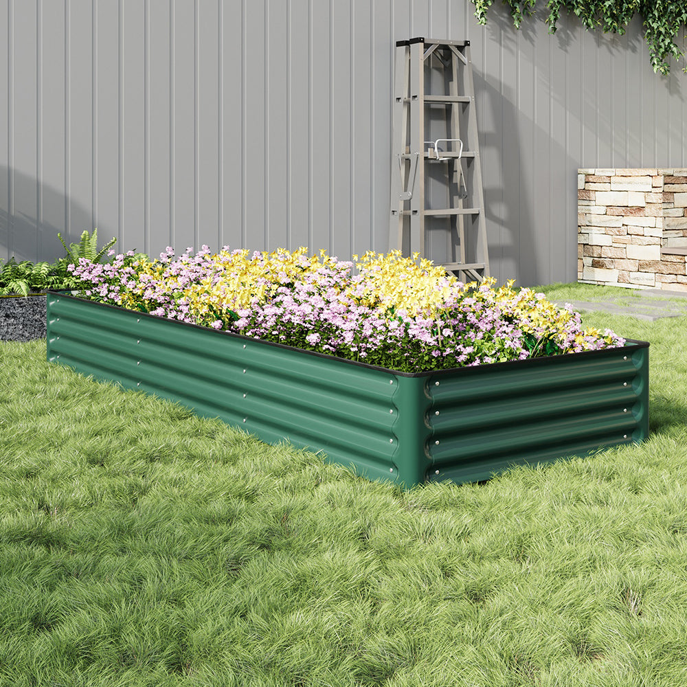 Rectangular Galvanized Steel Raised Garden Bed | Large