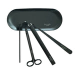 Luxury 5 Piece Candle Care Kit | Wick Trimmer, Snuffer, Dipper, Tray, And Electric Lighter