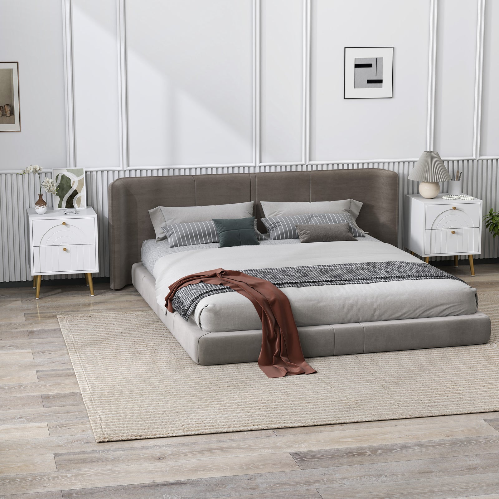 HOMCOM 2-piece Bedside Tables Set With 2 Drawers For Bedroom