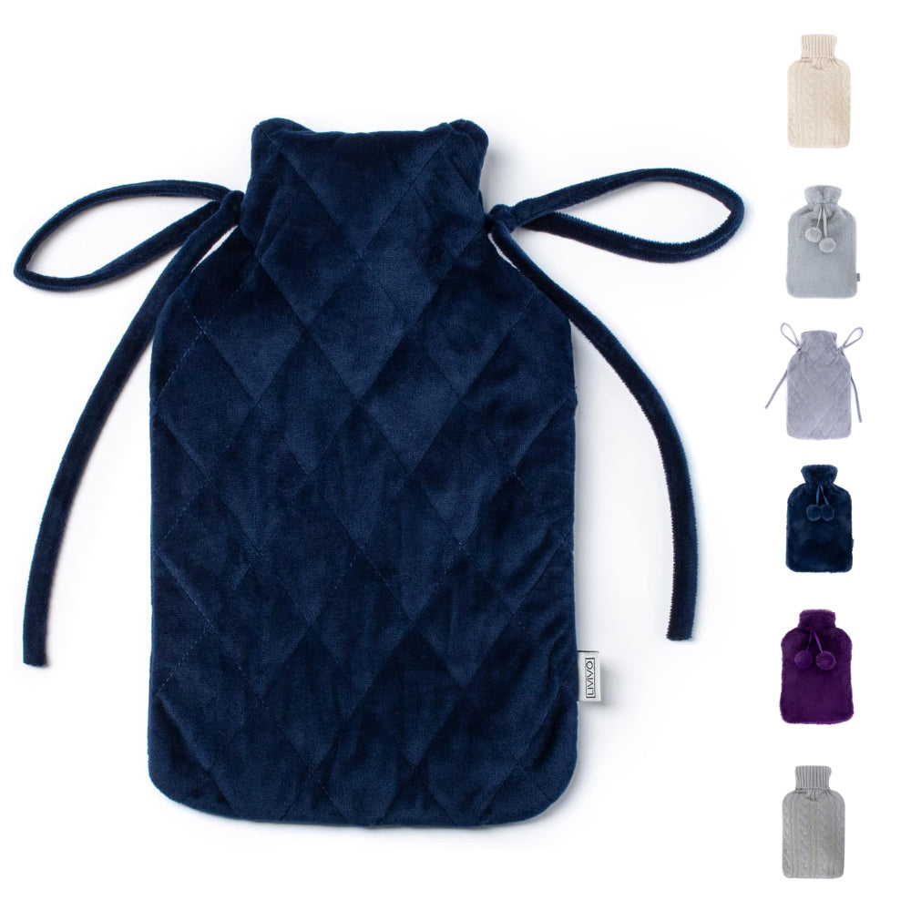 Diamond Hot Water Bottle - Navy