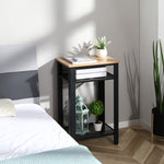 Modern Side Table With 2-tier Shelves End Table For Bedroom