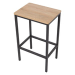 5-piece Bar Table Set With 4 Stools, Industrial Wood Grain Breakfast Bar Dining Set With Black Metal Frame