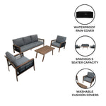 Aluminium 4 Piece Sofa Set | Grey