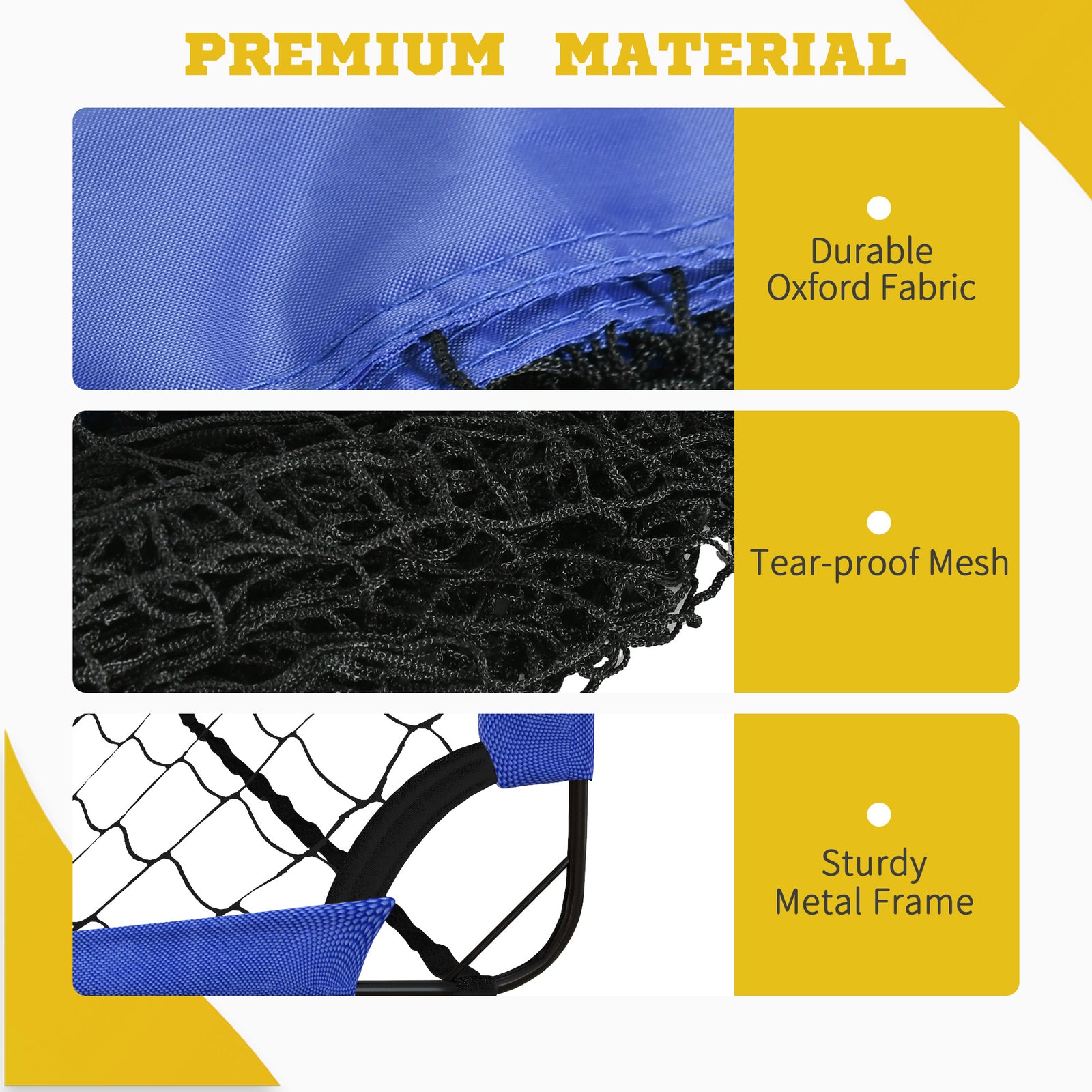 Folding Football Goal Net 6ft X 3ft All Weather Blue | Blue