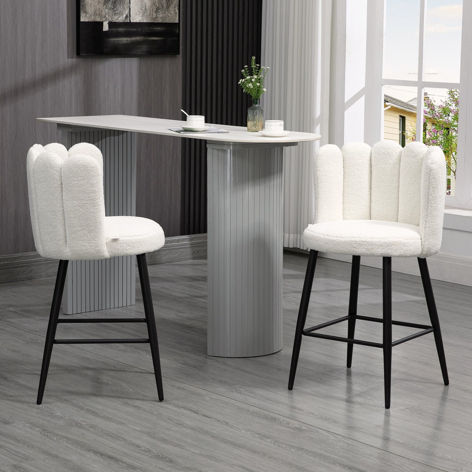 Breakfast Barstools With Backs Cream Set Of 2