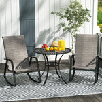 Garden Rocking Chairs Set Of 2, Ergonomic With Armrests | Brown