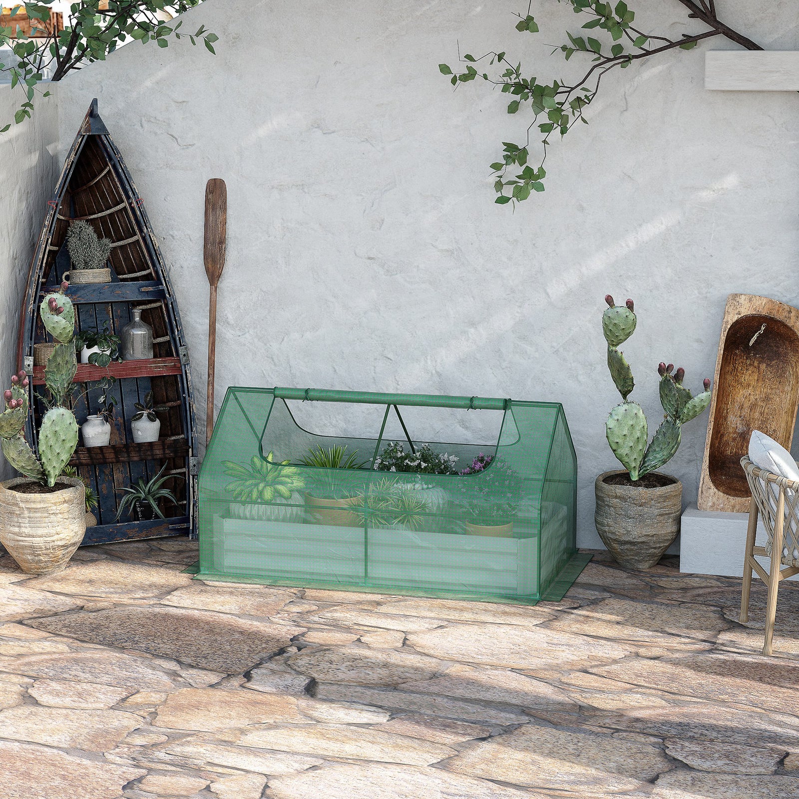 Raised Garden Bed With Greenhouse | Green
