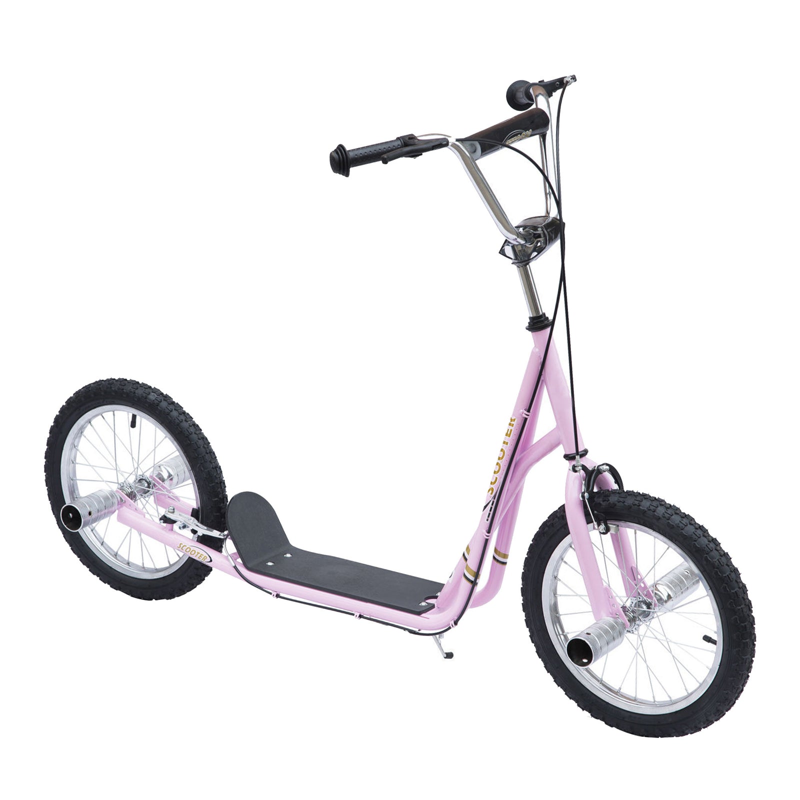 Teen Scooter Children Stunt Scooter W/ 16" Tyres Adjustable Height | Pink