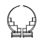 2pcs Half-moon-shaped Plant Stand Display Shelf With Wheels