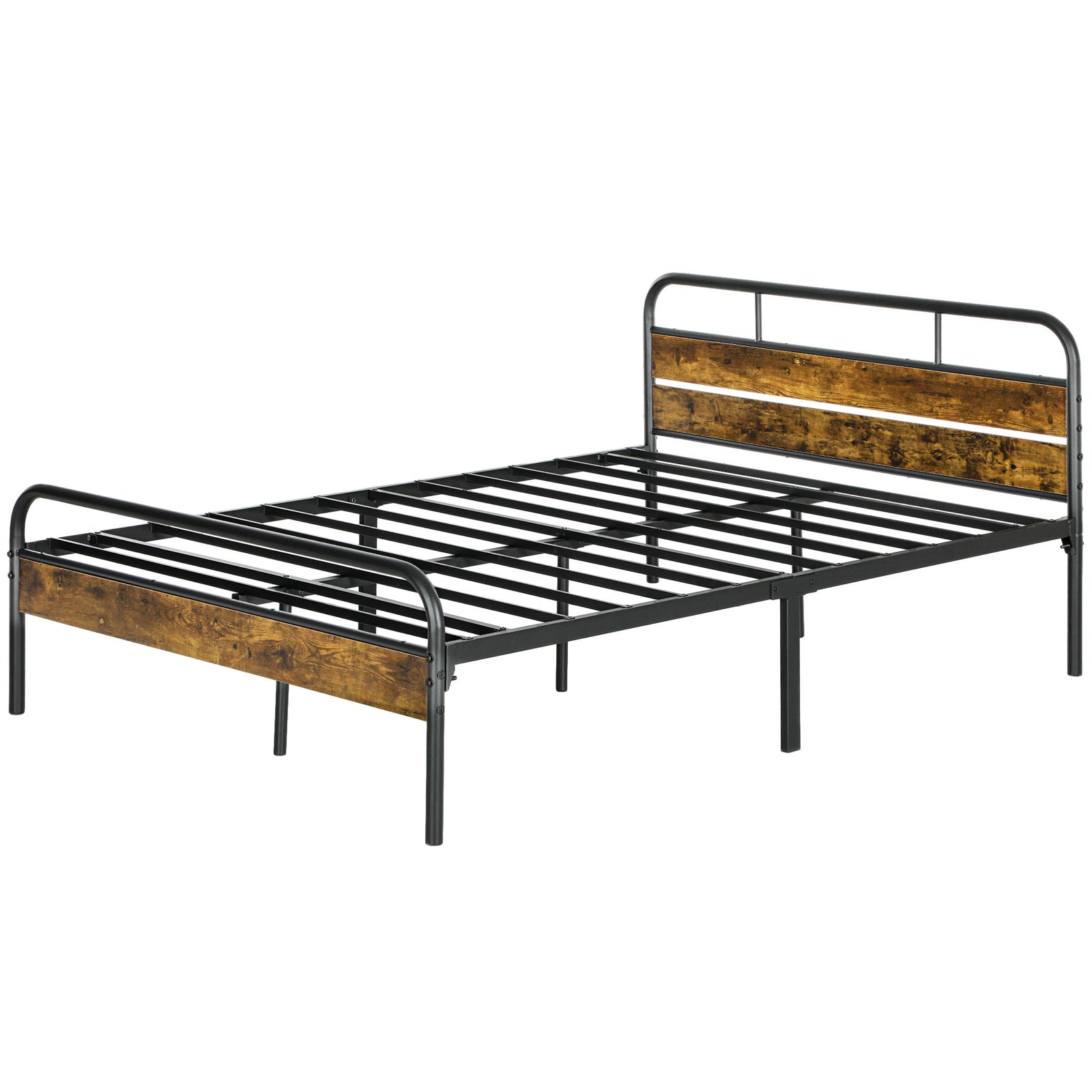 Single/double/king Bed Frame Headboard No Box Spring Needed | Double | Brown