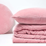 Velvet Cotton Quilted Throw | 150cm x 200cm | Pink
